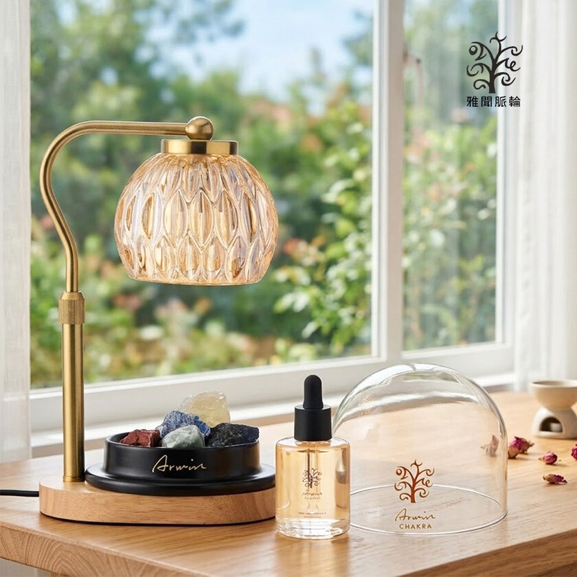 雅聞脈輪融燭香氛燈+雅聞脈輪擴香香氛(任選1入)+雅聞脈輪水晶香氛能量寶盒
