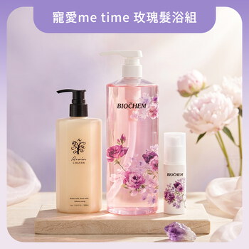 雅聞脈輪玫瑰花園香浴露380ml+玫瑰全效洗髮精950ml+玫瑰潤澤輕彈摩髮油30ml